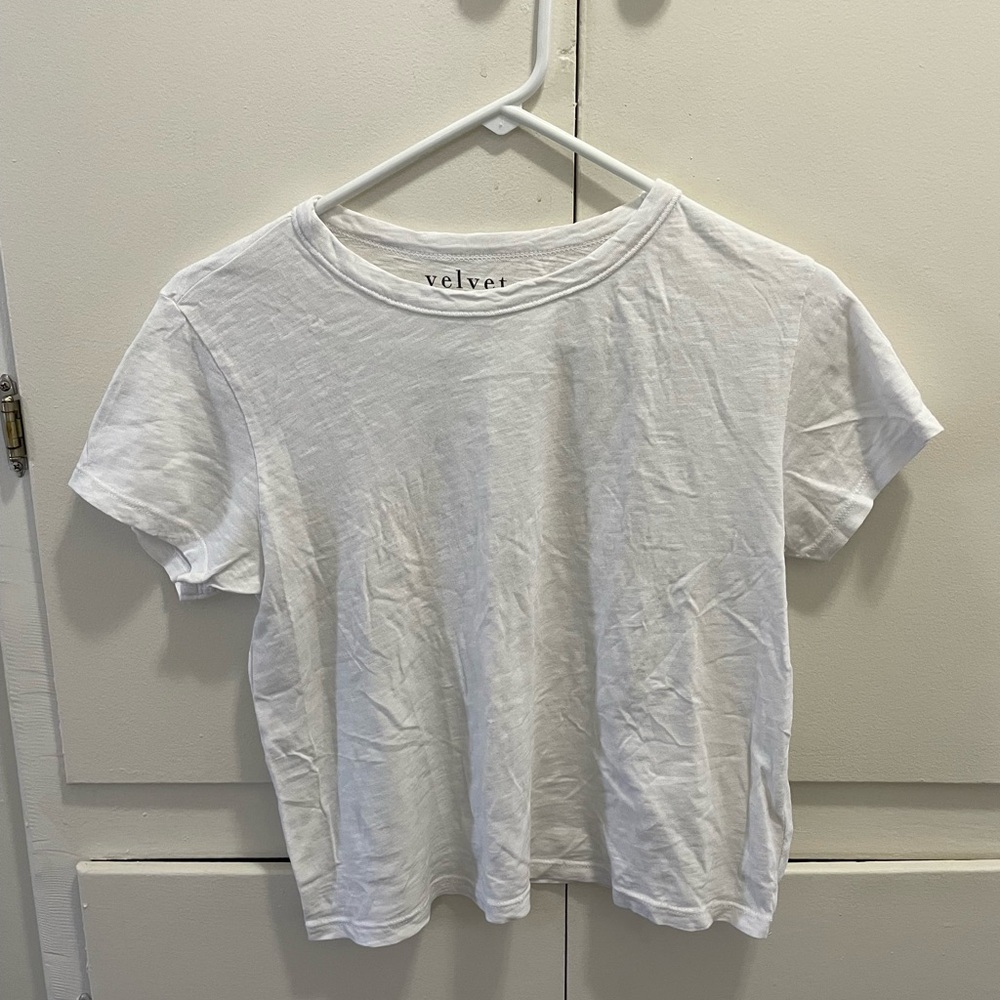 Velvet Women's Classic White Short Sleeve Tee